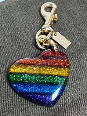 Coach Pride Rainbow Heart Keychain/Bag Charm